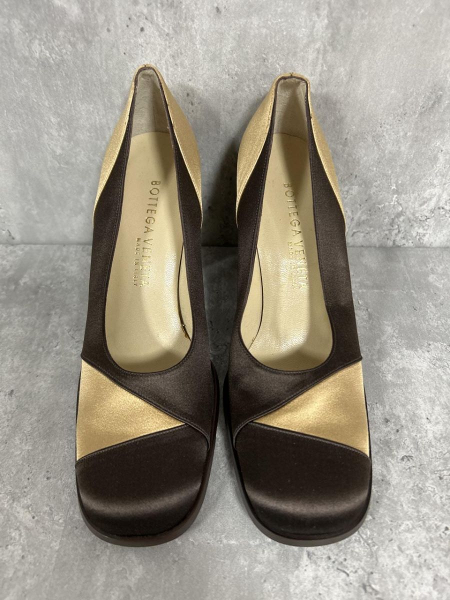 BOTTEGA VENETA ボッテガヴェネタ スエード調 ハイヒール パンプス size25 茶 レディース