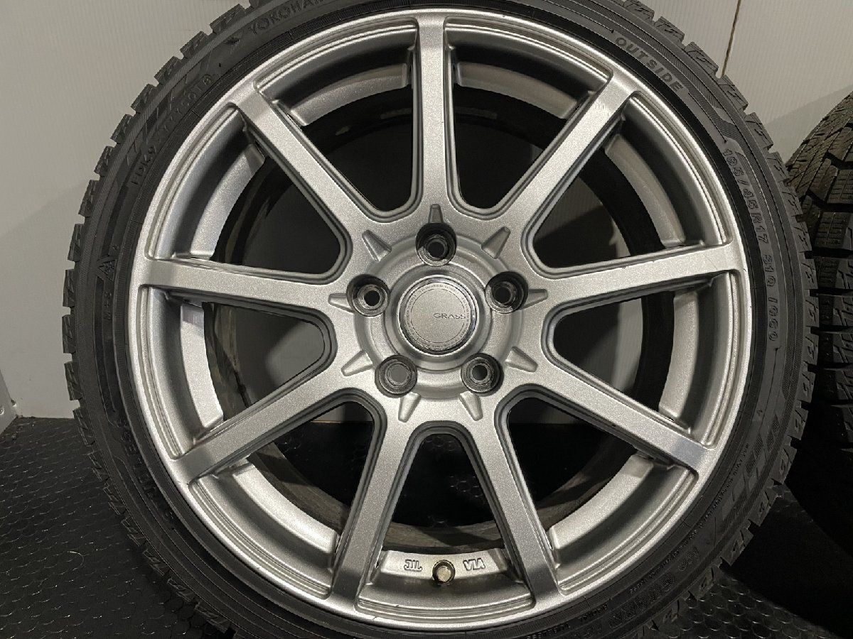 タイヤ走行短め【YOKOHAMA ice GUARD iG60 195/45R17】スタッドレス【GRASS 17インチ 7J5HPCD114.3+54】スイフトスポーツ等　(MTD590)