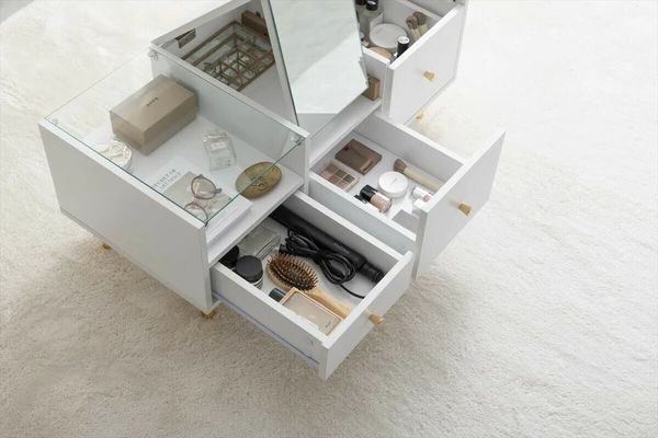 ドレッサーテーブル 鏡付センターテーブル