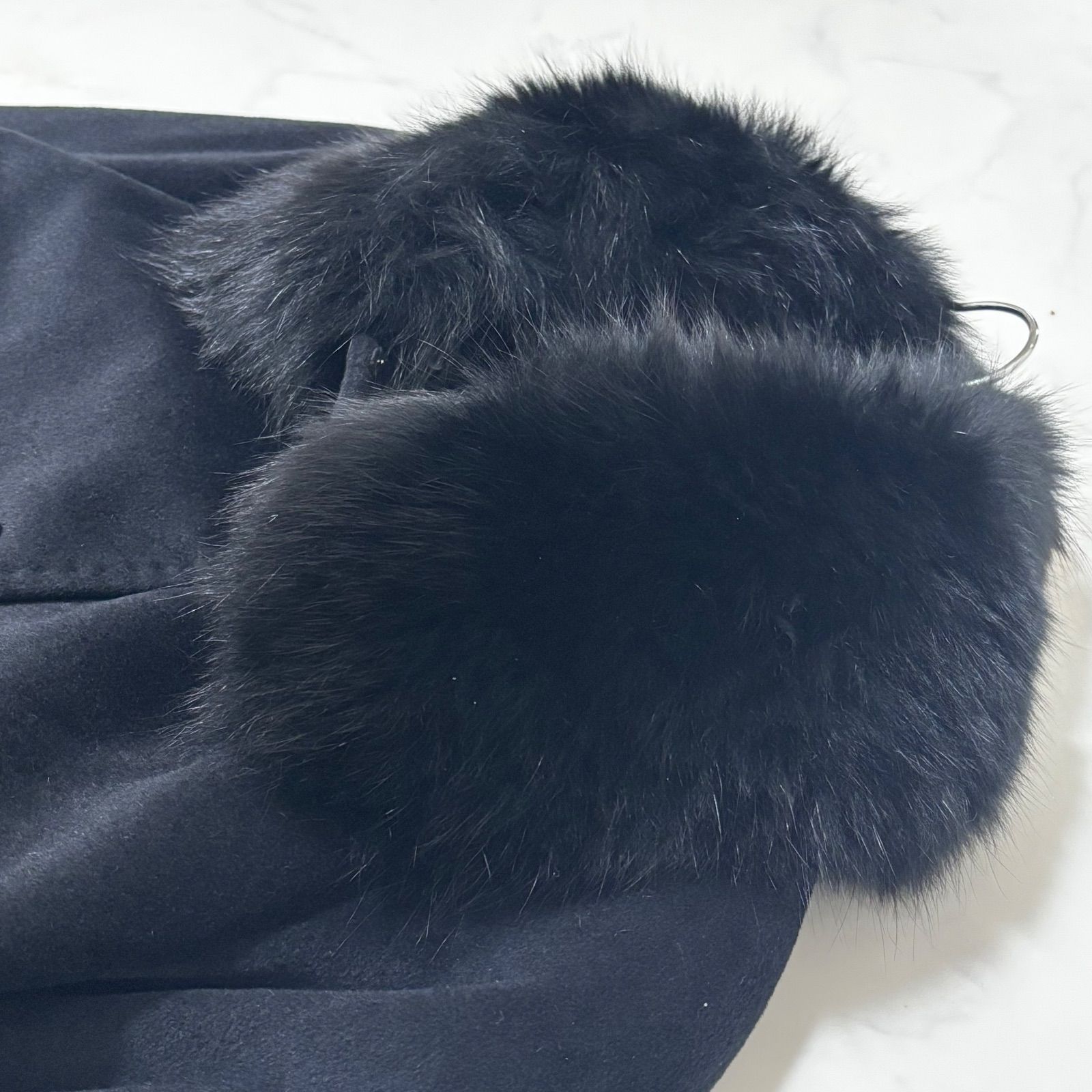 PALACE GARDEN アンゴラ フォックスファー ロングコート 大きいサイズ Pコート ウール GULLKHAN_COM