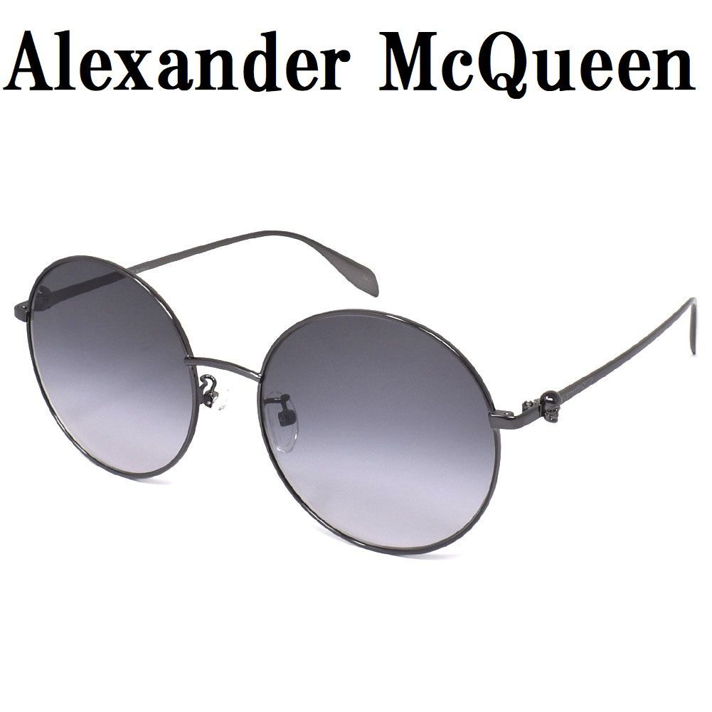 アレキサンダー マックイーン Alexander McQueen AM0275S 001 サングラス アジアンフィット UVカット 紫外線カット スカル  レディース グレー ルテニウム - メルカリ