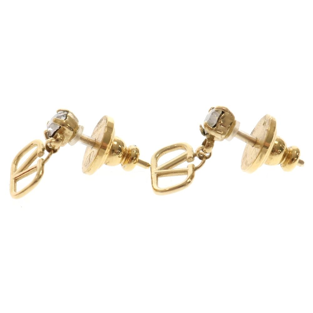 今季ブランド VALENTINO (ヴァレンチノ) Vロゴ ラインストーンピアス ゴールド アクセサリー