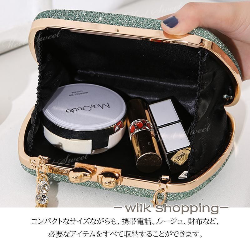 新品未使用☆キラキラ☆クラッチバッグ2way クラッチバッグ 結婚式 本革 2way ショルダーバッグ レディース