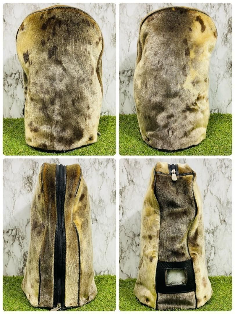 希少品】アザラシ本革製 海豹毛皮 カート式 キャディバッグ 付属品多数