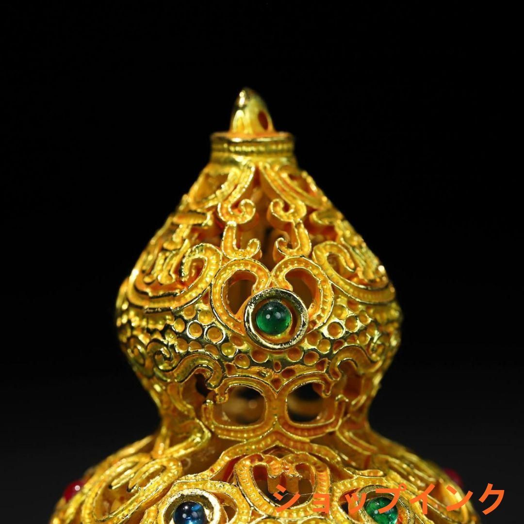 銅 細工 金瓢?福禄 開運 風水 招財 置物gzp0829 大開運 風水黄金龍