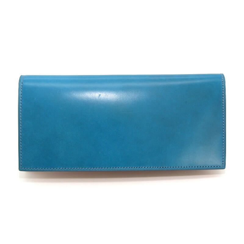 ♥ Flathority フラソリティ 長財布 FM701 水染 オイルコードバン waterOil Cordovan Long Wallet 国産 ブルー 28011127
