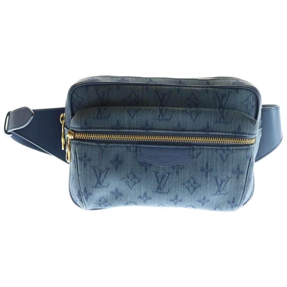 LOUIS VUITTON ルイヴィトン モノグラム デニム バムバッグ ウエストバッグ ボディバッグ ブルー デニム ゴールド金具 アウトドア M44741