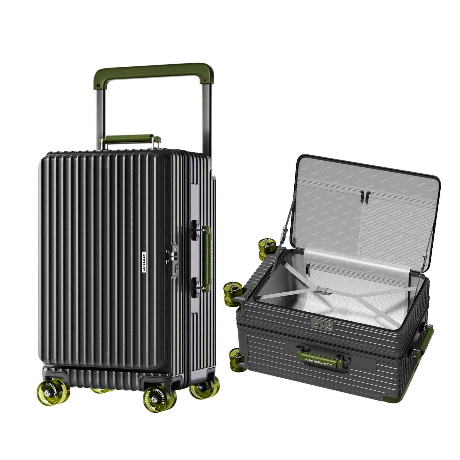 Gray Green 静音キャスタースーツケース Wheels 鋳造ホイール 女性 大容量 片開き 拡張機能付き 28インチ 10泊76 40 36cm スーツケース 日本デザイナー設計 GGQAAA