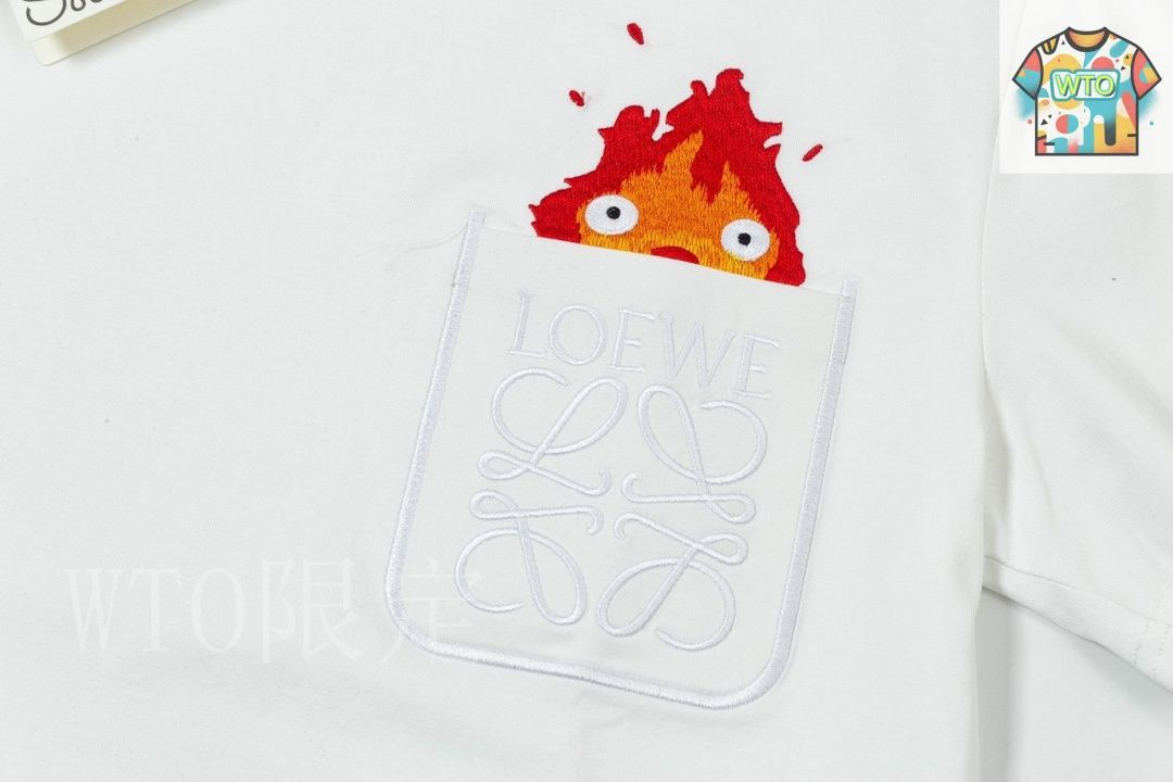 【関税送料込!!★特価 在庫品薄!】LOEWE Ｔシャツ 今日特価】Loewe 25ss ファイヤーポケット刺繍 T シャツ-3