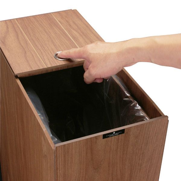 バスク キッチンペール 45L ゴミ箱 木製 45リットル おしゃれ リビング ダストボックス 約幅20cm ふた付き スリム ペットボトル 分別 袋が見えない キャスター付き 大容量 縦型 ペット いたずら 防止 黒 TATSU-CRAFT 橋本達之助工芸 NEXPOTALLINN_EU