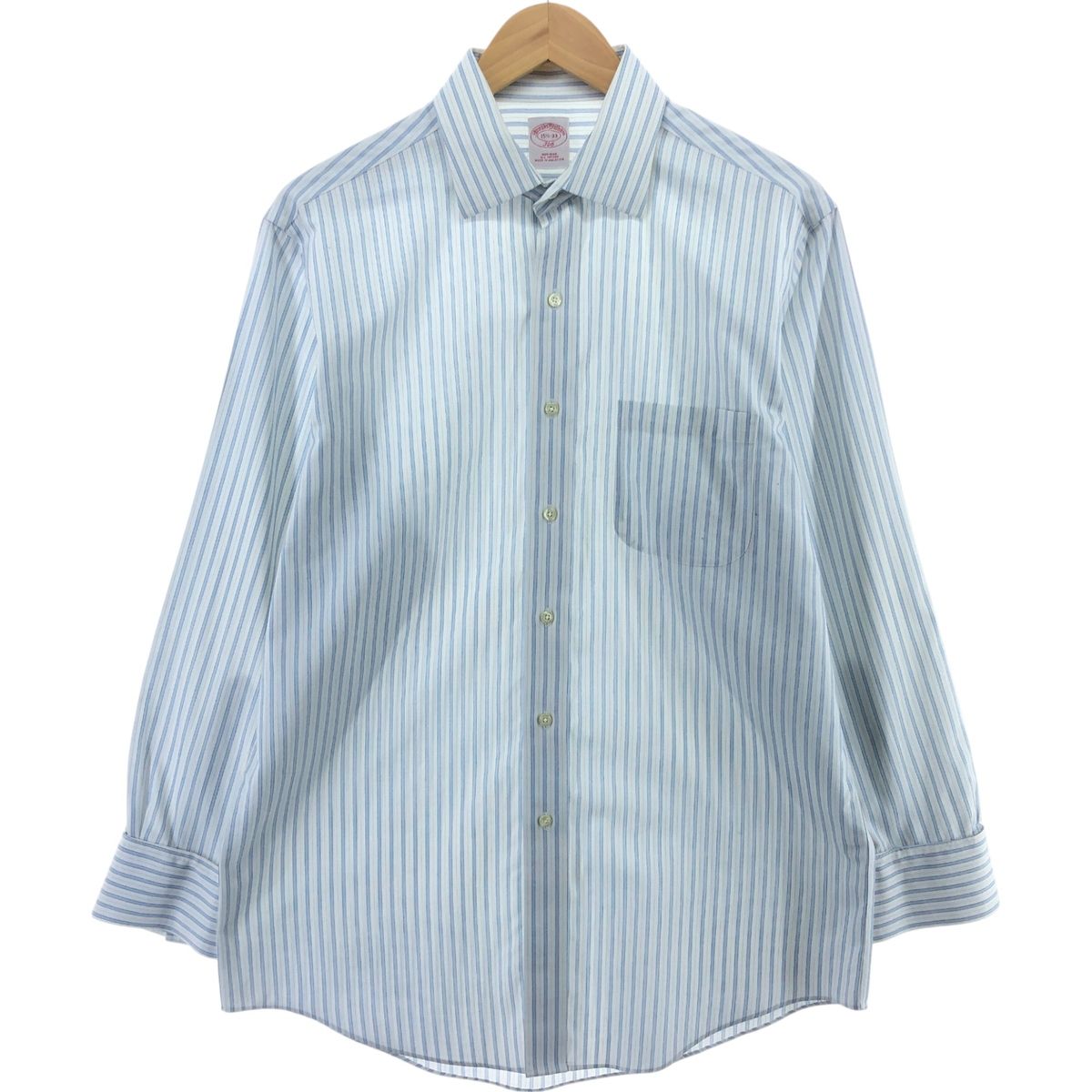 古着 ブルックスブラザーズ Brooks Brothers 346 ストライプ柄 長袖 ストライプシャツ メンズM相当 カフスシャツ/eaa512827