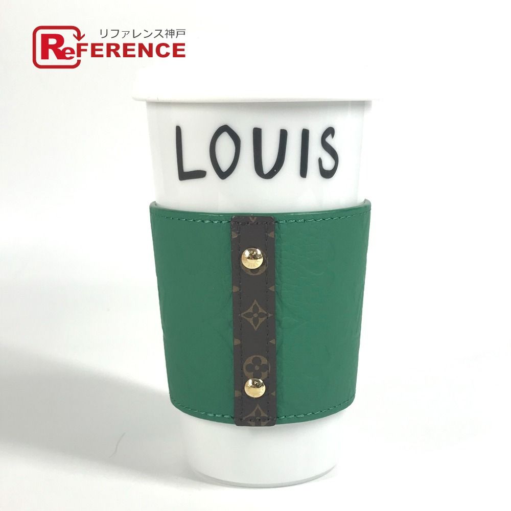 LOUIS VUITTON ルイヴィトン タンブラー モノグラム カップ ルイ スリーブ付き GI0909 陶器 グリーン