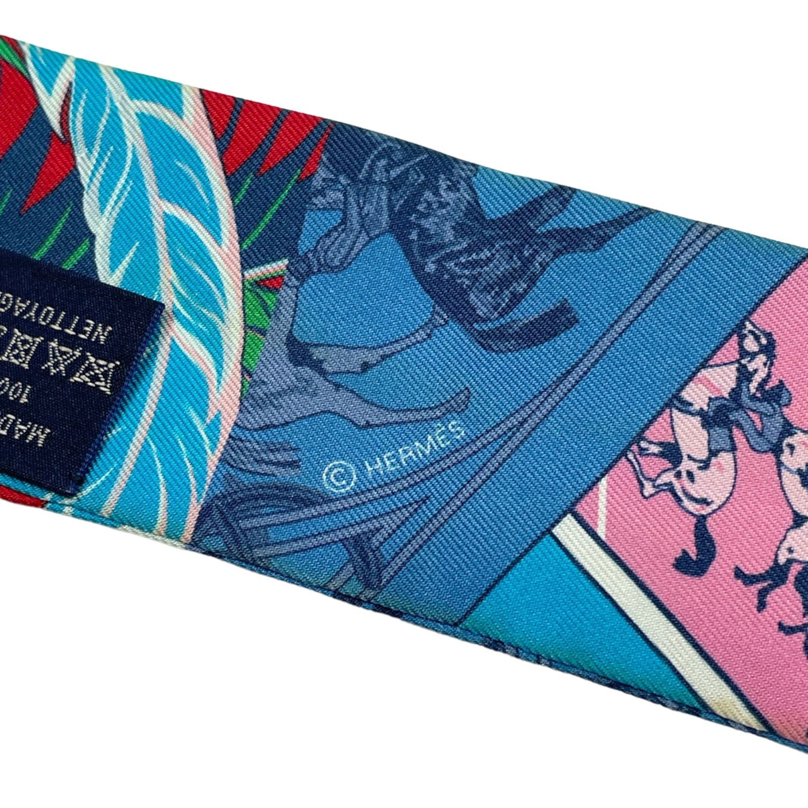 HERMES Twilly Cheval Phoenix エルメス ツイリー シルク100