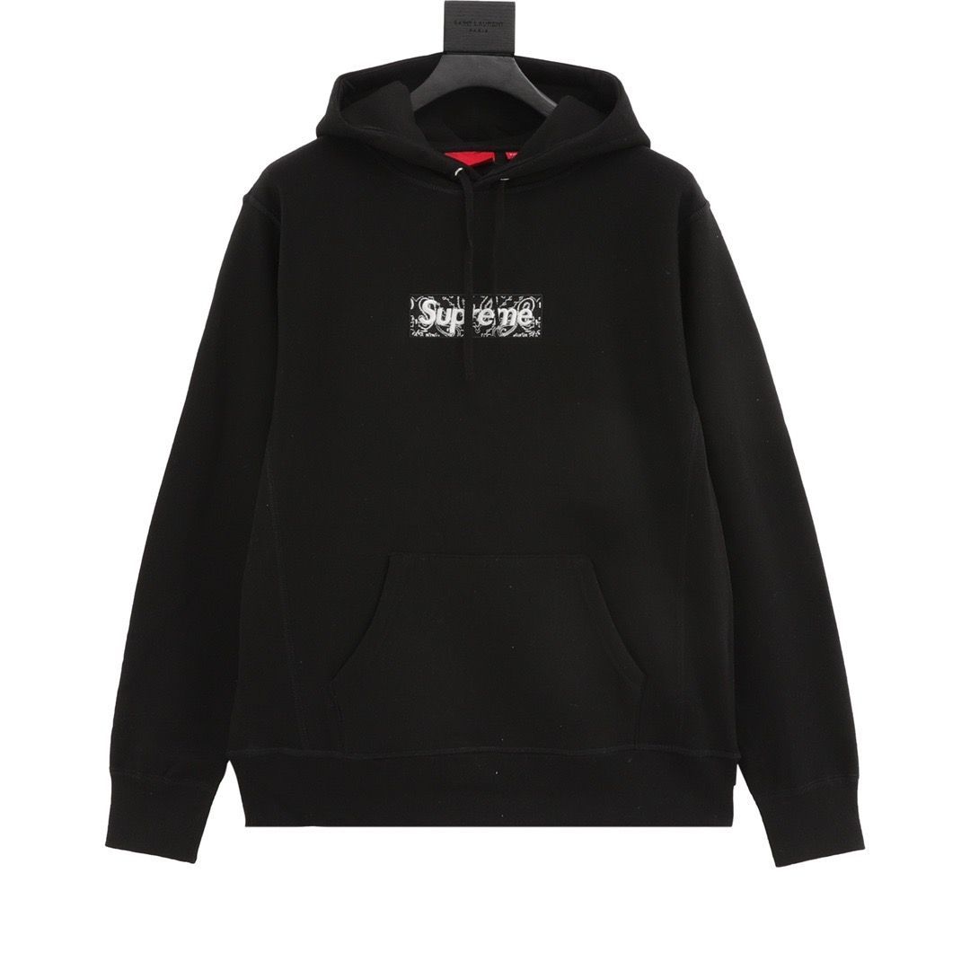 Supreme Bandana Box LogoHooded Sweatshirt バンダナBOXロゴパーカー 裏起毛 ブラック - メルカリ