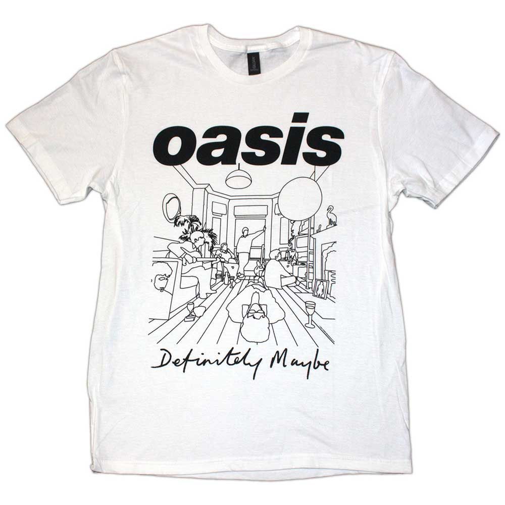 公式新品】OASIS - DEFINITELY MAYBE LINE DRAWING WHITE オアシスT