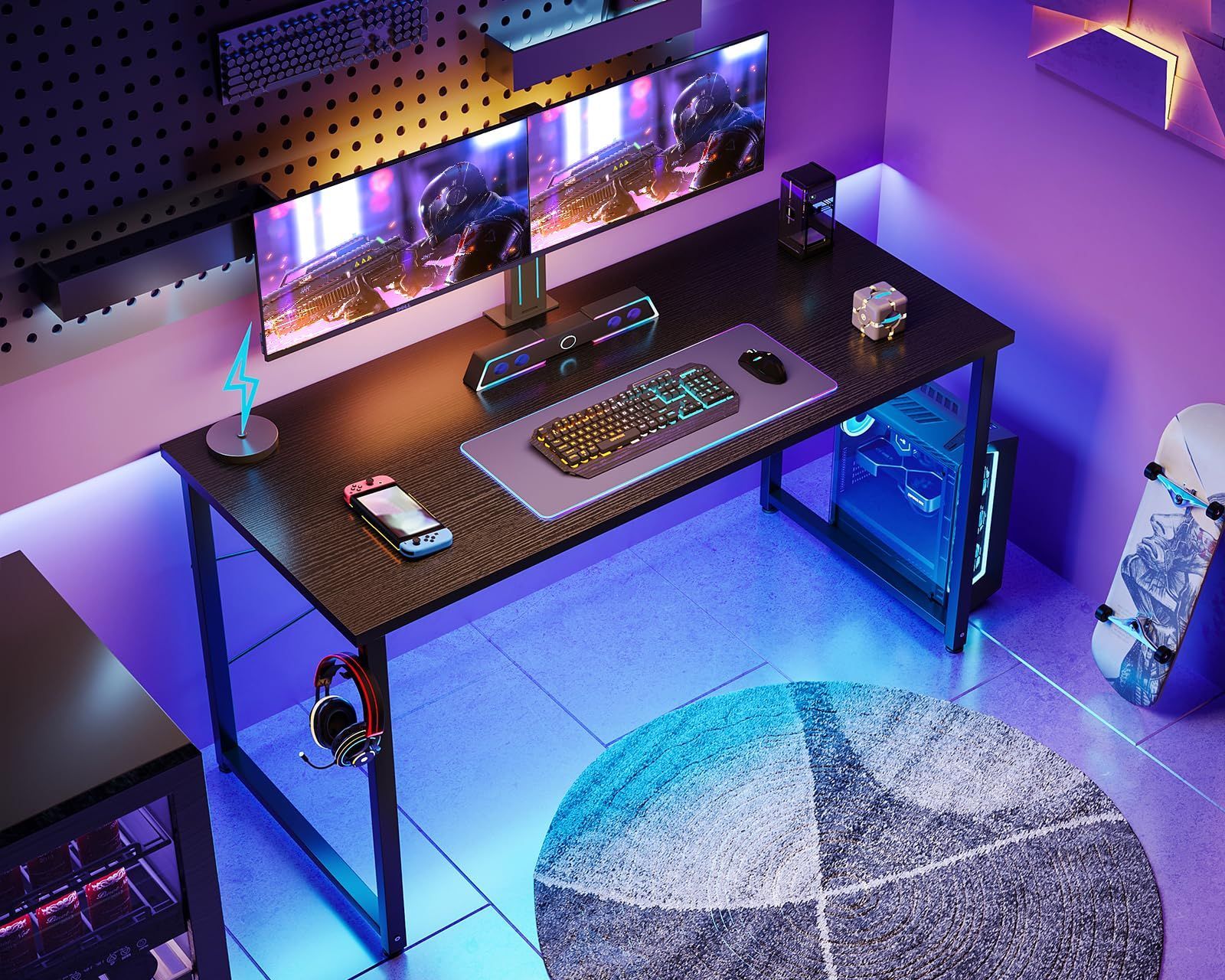 ODK デスク ゲーミングデスク 机 pcデスク 幅120cm パソコンデスク ?子 ゲームデスク computer desk ??? オフィスデスク ODK ゲーミングデスク パソコンデスク 机 pcデスク 幅120×奥行53cm