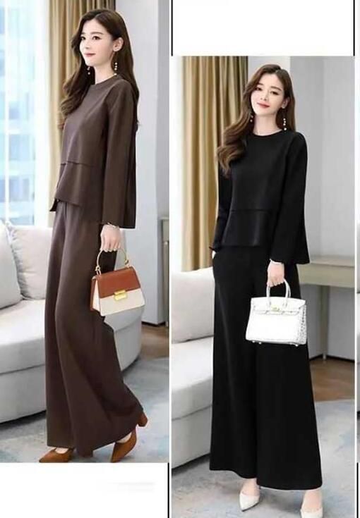 ママスーツ パンツスーツ セットアップ レディース パンツドレス ガウチョパンツ 入学式 2点セット ワイドパンツ ロング パンツ ブラウス シャツ フォーマル 春 夏 秋 長袖 大きいサイズ オフィ jyonn1103