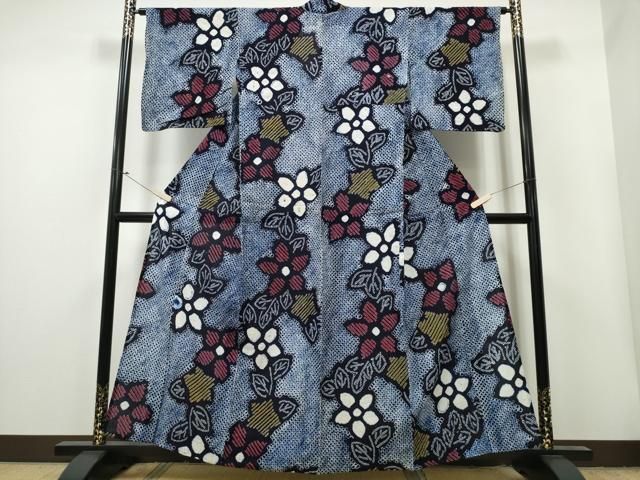 平和屋着物∴夏物 浴衣 有松鳴海絞り 舞花文 綿 CAAY4524ng