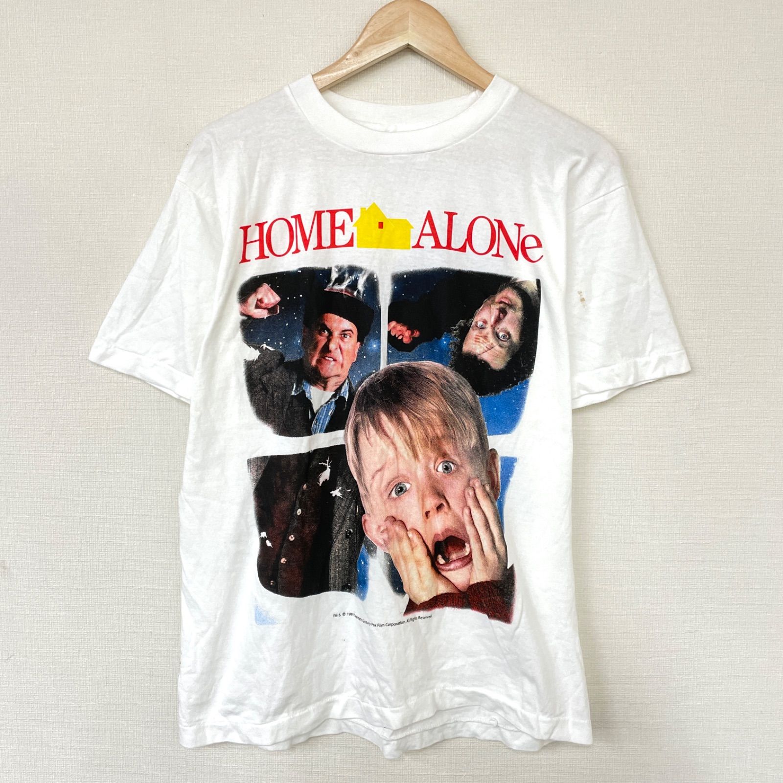 ホームアローン 両面プリント Tシャツ 半袖 L ホワイト 映画T ムービー