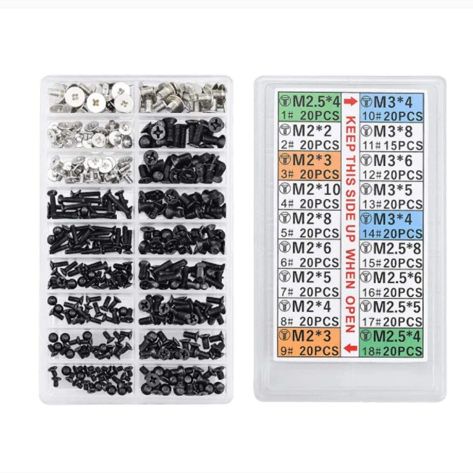 人気商品 YINKE PC ネジセット M2 M2.5 M3 ノートPC用ネジ HDD M.2 SSD 固定用平 ラップトップ スクリューセット 収納ケース付き 355本入り