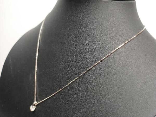 鑑定書付き Pt900 Pt850 一粒ダイヤモンド ペンダント ネックレス 0.665ct 3.7g スライドアジャスター44cm プラチナ G I1 GOOD NONE