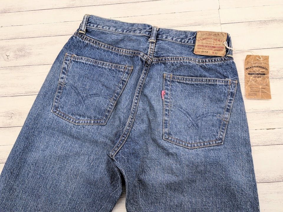 未使用 W32 WAREHOUSE 2ND-HAND 1105 (USED WASH) デニムパンツ