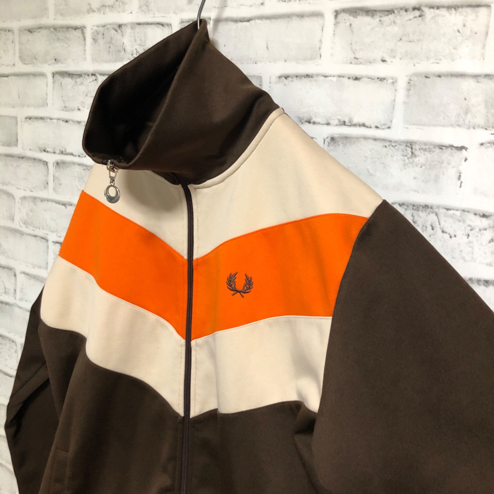 希少ブラウンベージュL⭐️80s Fred Perry トラックジャケット