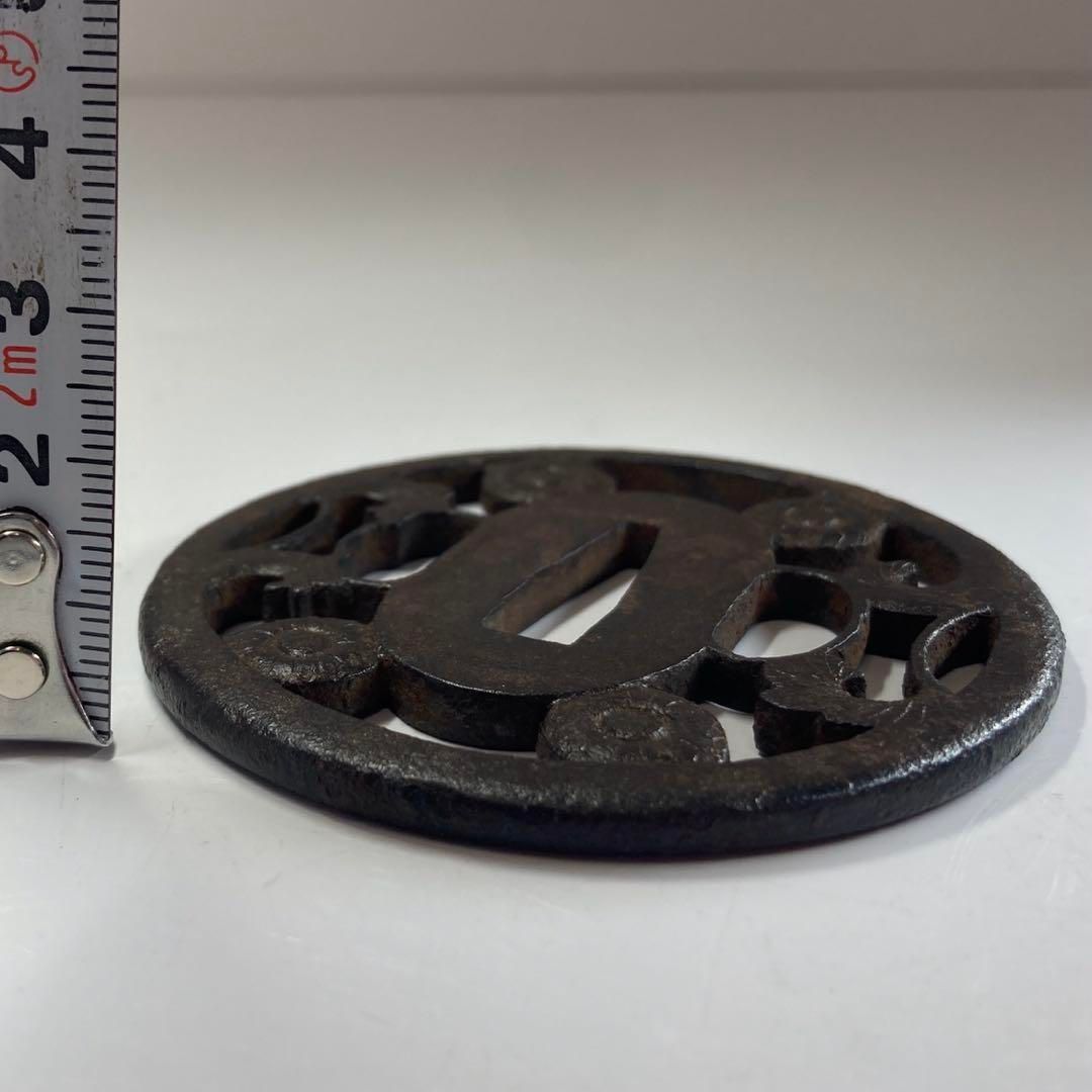  江戸時代 透かし刀鍔 直径7 2㎝ 89 g 東Y 5 0724 刀 武具