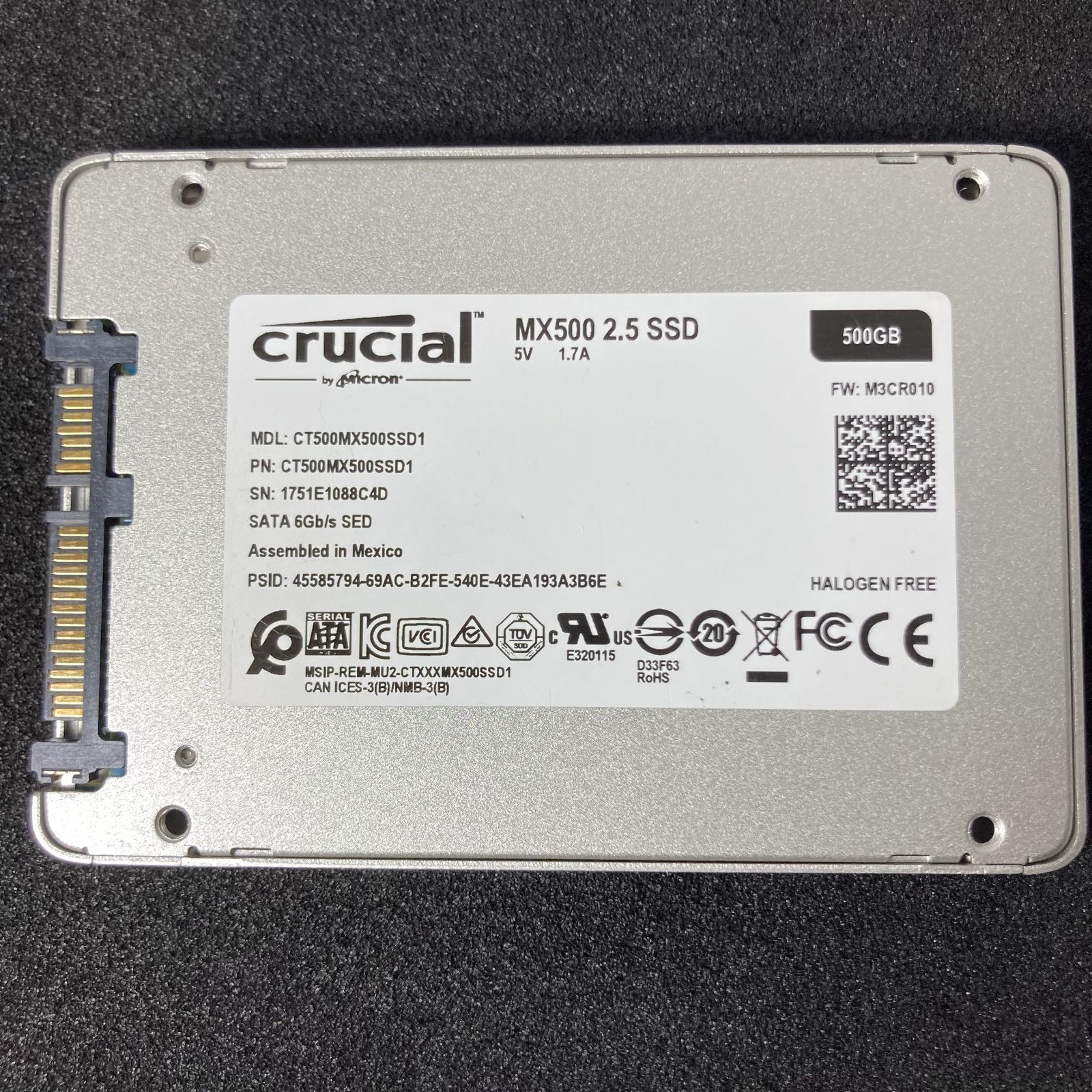 crucial MX500 2.5 SSD 500GB / 36% / クルーシャル CT500MX500SSD1【634】