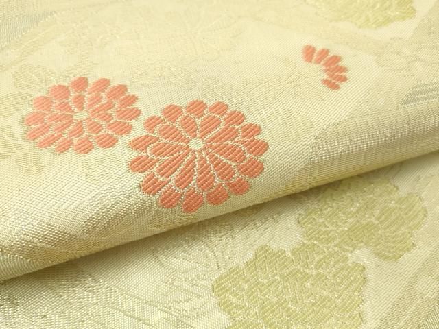 平和屋着物＊夏物　六通柄袋帯　抽象草花文　正絹　逸品　DAAZ4256cm 平和屋着物＊夏物 六通柄袋帯 草花文 金糸 正絹 逸品 DAAS2787cm
