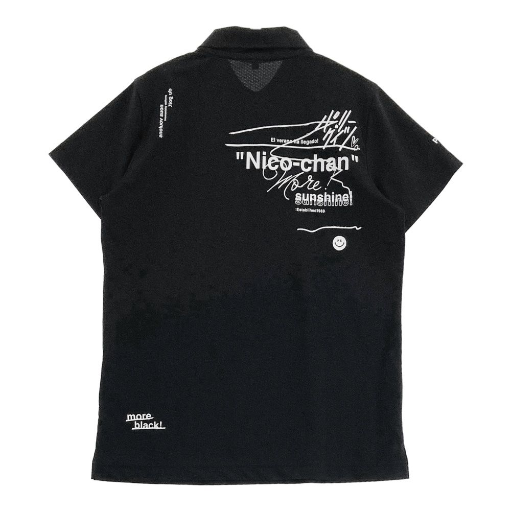 サイズ 1 PEARLY GATES パーリーゲイツ モデル 半袖ポロシャツ ニコちゃん ブラック系 240101538251 ゴルフウェア レディース ストスト