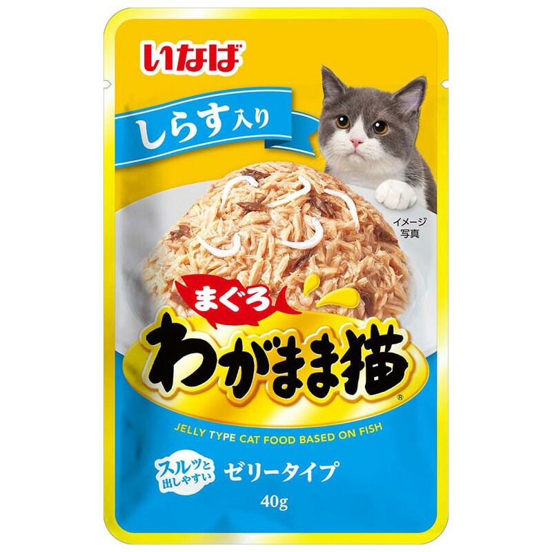 （まとめ買い）いなばペットフード わがまま猫まぐろパウチ しらす入り 40g TCR-22 猫用フード 【&times;48セット】