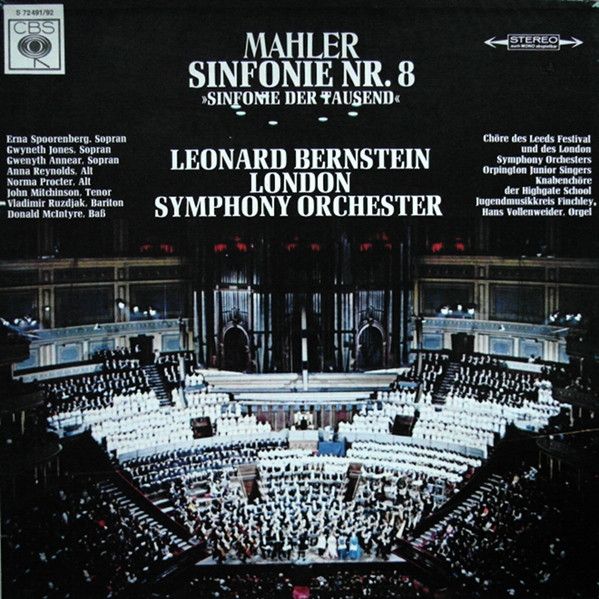 独2LP レナード・バーンスタイン, ロン マーラー 交響曲 第8番 変ホ長調 千人の交響曲 S7249192 CBS /00700 独2LP レナード・バーンスタイン, ロン マーラー 交響曲 第8番