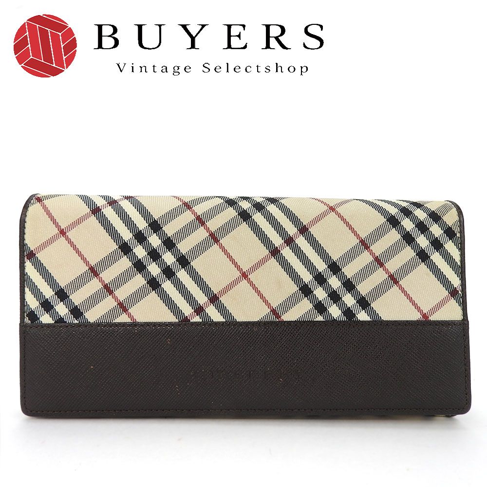 バーバリー BURBERRY 二つ折り財布 ブラウン×ノバチェック レディース