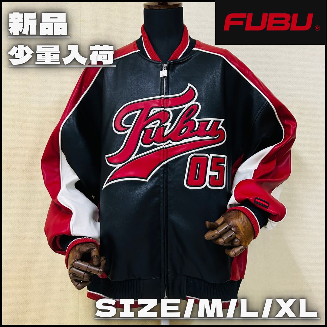 新作】【FUBU／フブ・Faux Leather Game Jacket（レッド）】ストリート