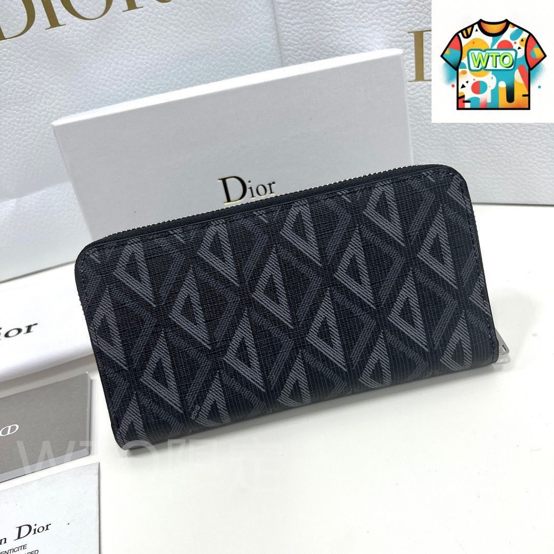 あああ　　Dior モノグラム 長財布 Dior モノグラム柄 長財布 ネイビー/ベージュ - メルカリ