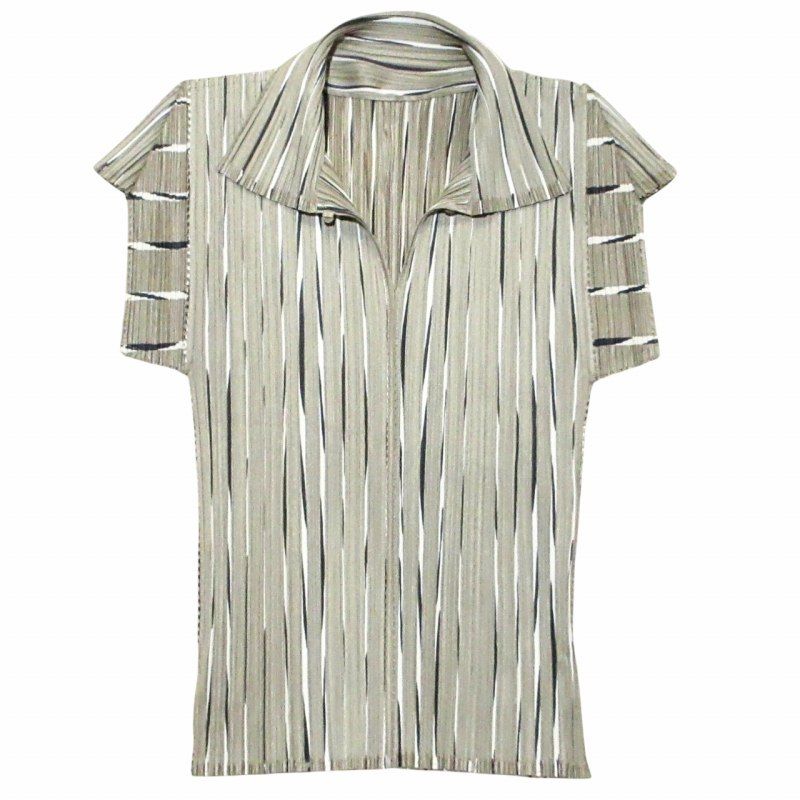 プリーツプリーズ PLEATS PLEASE イッセイミヤケ 美品 開襟シャツ  