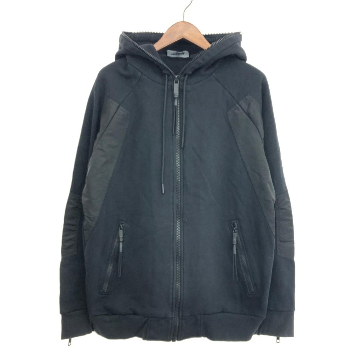 【DIESEL】異素材切り替え ジップアップ フーディ【送料関税込】 DIESEL (ディーゼル) 異素材切り替え フルジップ パーカー