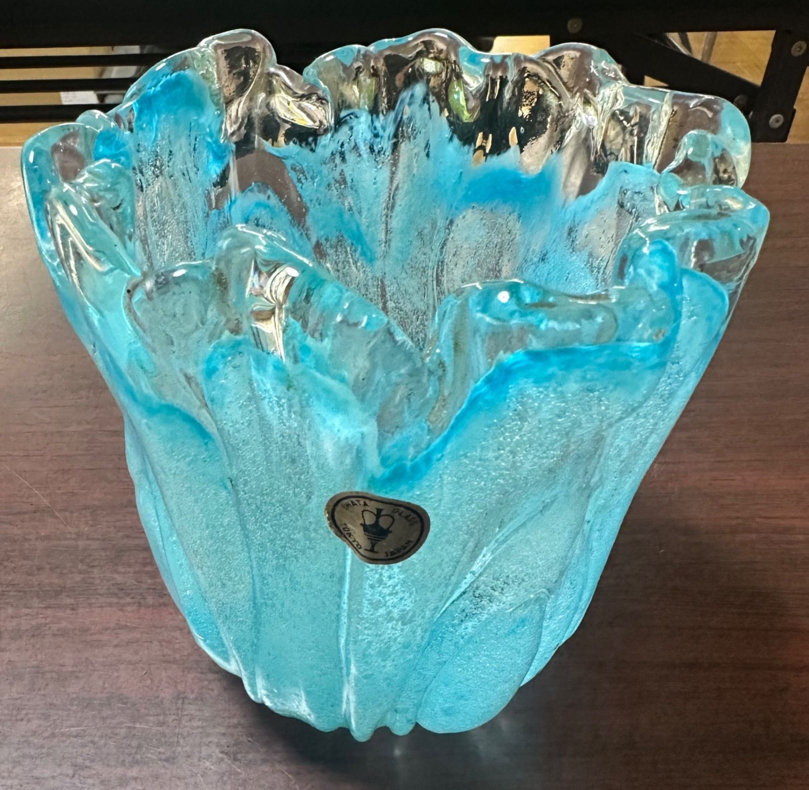 ✨岩田焼 ガラス花瓶 ブルー系✨ - メルカリ