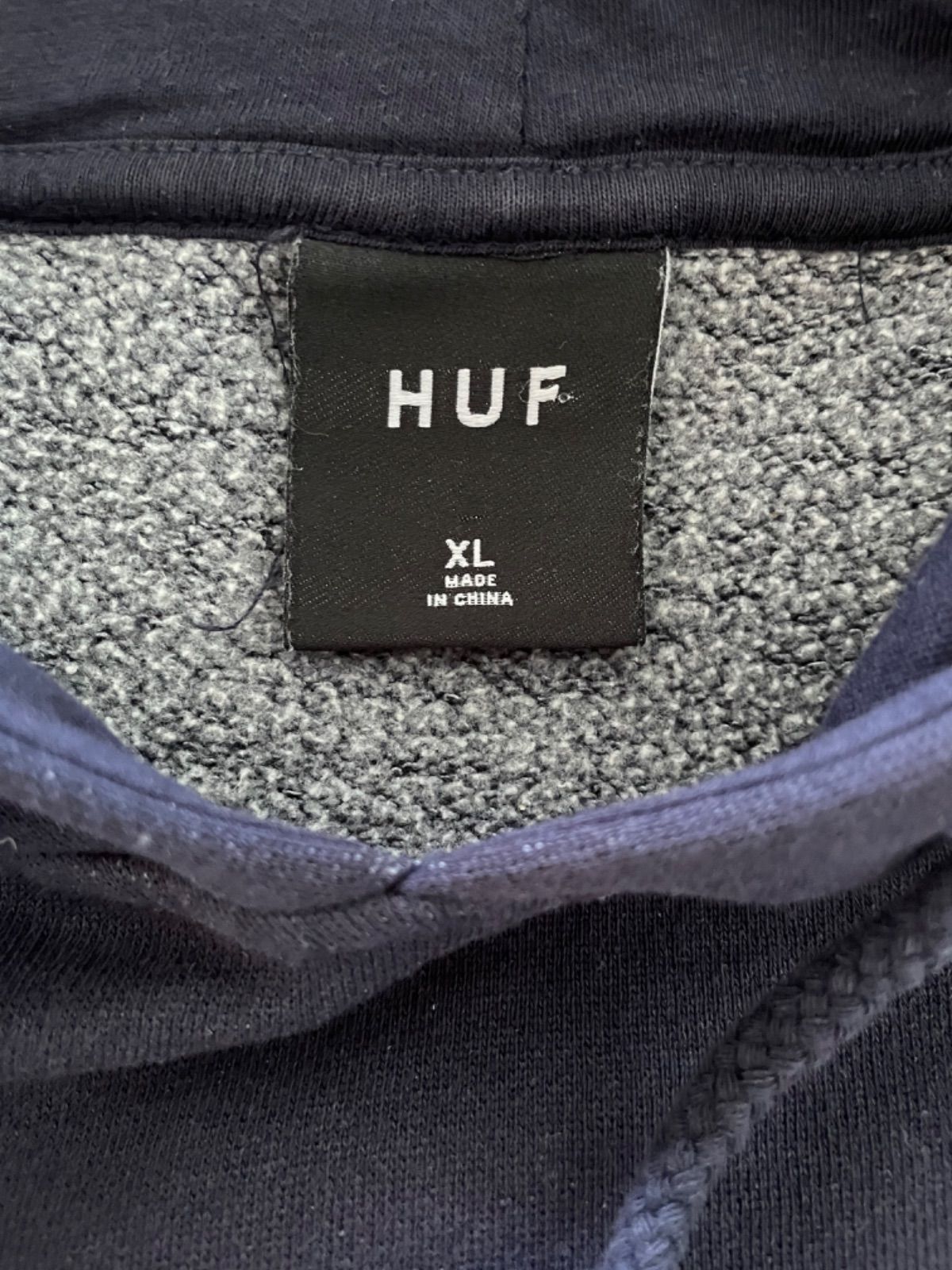 HUF クールな林檎プリント オーバーサイズのプルオーバーパーカー(XL)