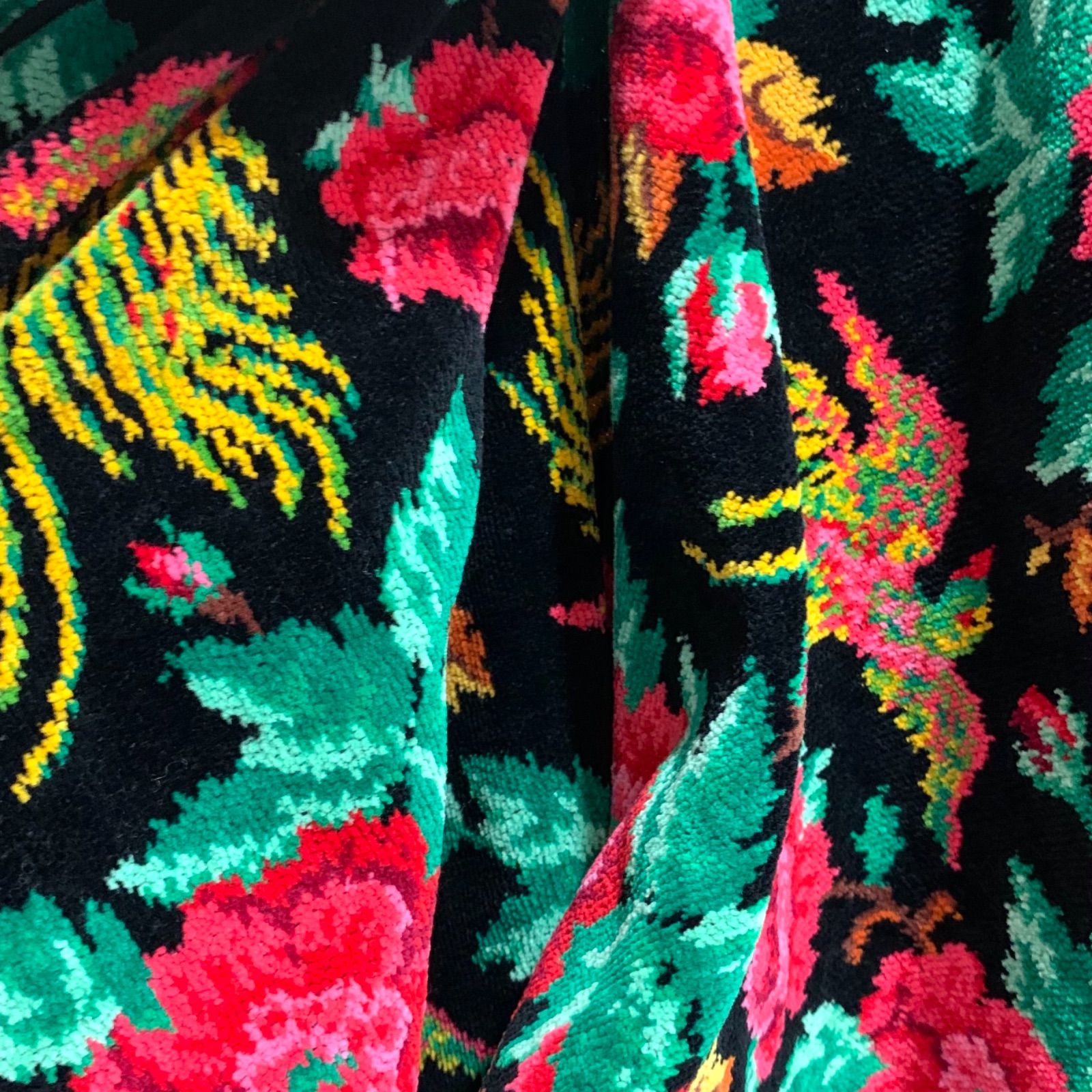 未使用品】フェイラー FEILER シュニール織 花柄 ポンチョ ガウン