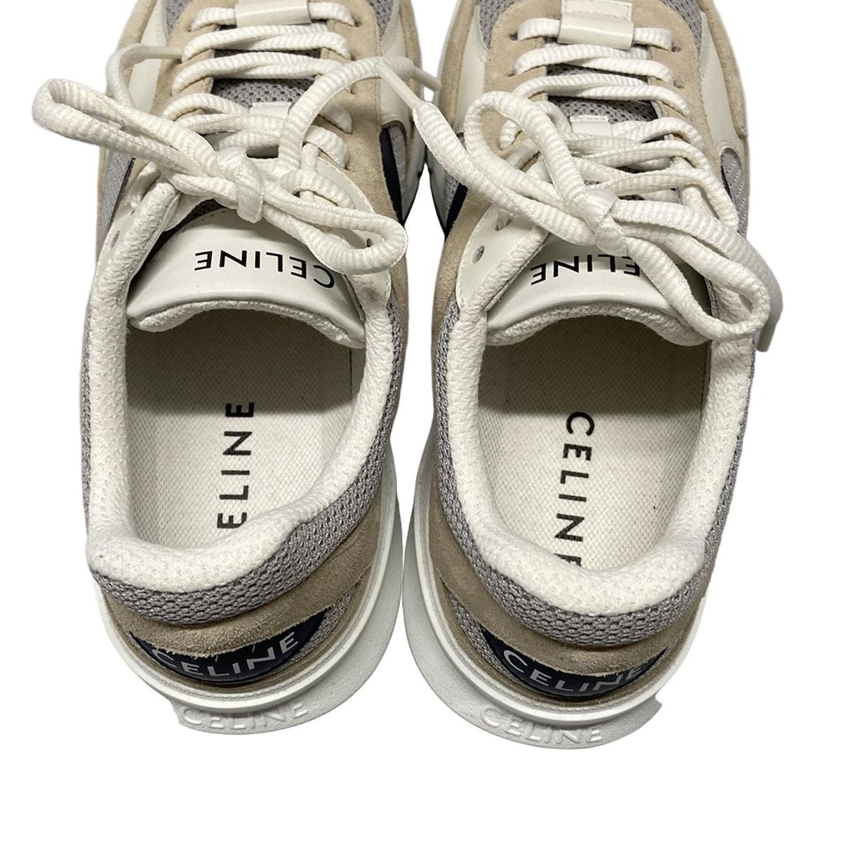 CELINE(セリーヌ) スニーカー 38 レディース美品 - グレー×ベージュ 