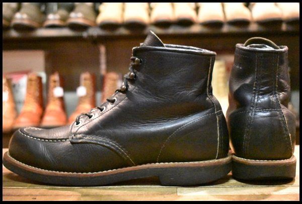 8.5D 良品 12年】レッドウィング 9213 モックトゥ 黒 ブラック