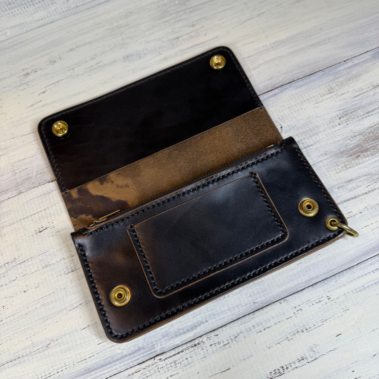 【SALE／55%OFF】 トラッカーウォレット ロング 3層】ホースバット ゴールド 財布・ケース・小物入れ