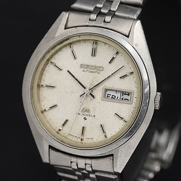 稼働 AT セイコー ロードマチック 25石 5606-7192 シルバー文字盤 