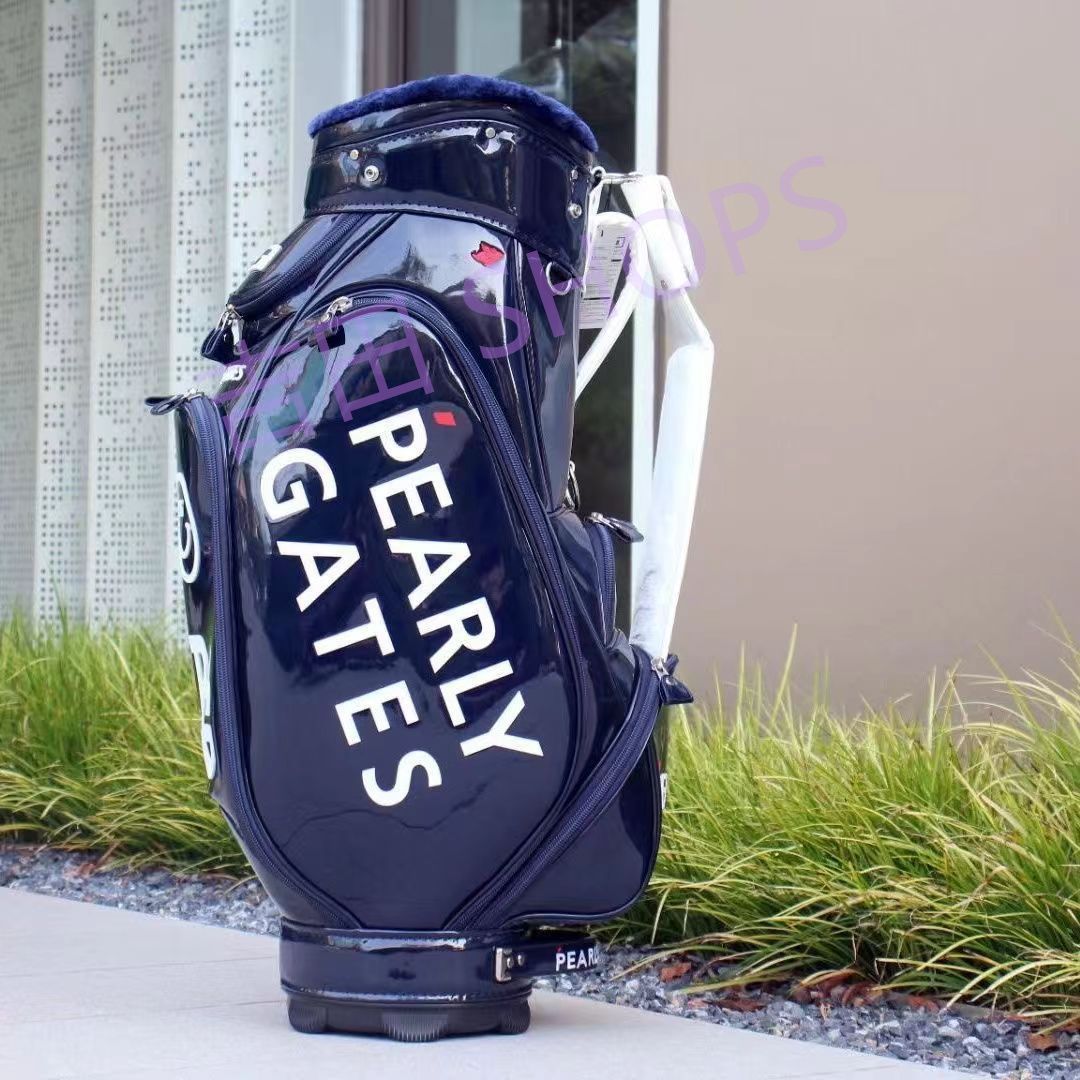 韓国パーリーゲイツキャディバッグエナメルネイビー