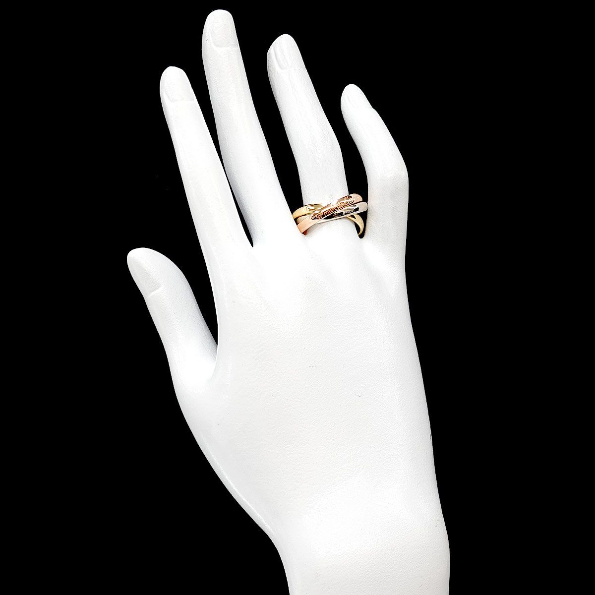カルティエ Cartier トリニティ MM #54 リング K18 YG WG PG 3連