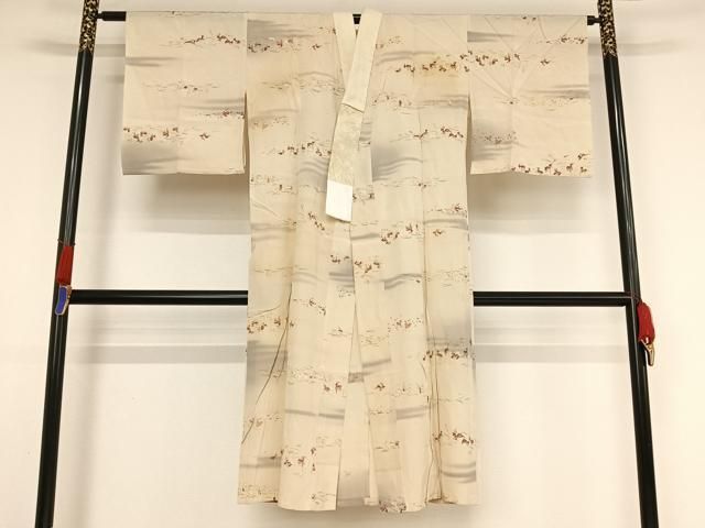 平和屋着物●長襦袢 袷 鳥獣文 正絹 AABA5062np