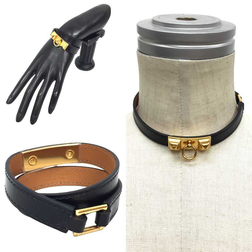 セール エルメス HERMES レザーブレスレット COLLIER DE CHIEN