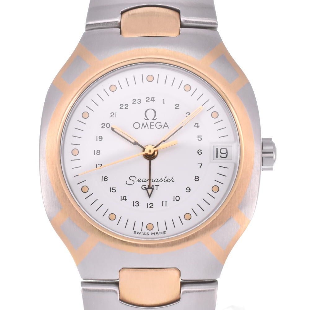 オメガ OMEGA シーマスター ポラリス GMT SS/K18 クォーツ メンズ良品